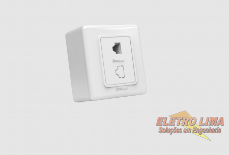 Tomada RJ11 Com Caixa - Cod 8087 - Linha E - Enerbras