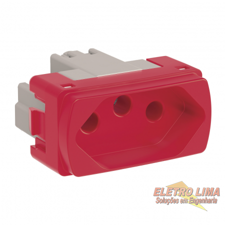 Modulo Tomada 2P+T 20A Vermelha - Cod 8052 - Miluz -  Schneider