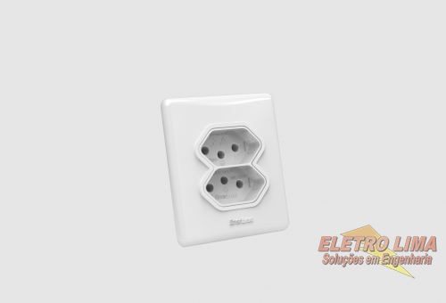 Tomada Dupla 2P+T 20A  - Cod 1698 - Linha E -  Enerbras
