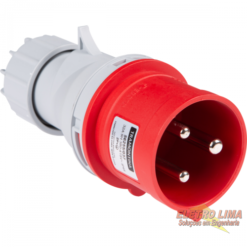 Plug Movel Industrial 2P+T 380V - 32A - Cod 6987 -  Tramontina