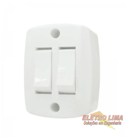 Interruptor 2 Teclas Simples De Sobrepor - Cod 8369 -  Ilumi