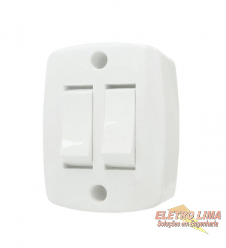 Interruptor 2 Teclas Simples De Sobrepor - Cod 8369 -  Ilumi